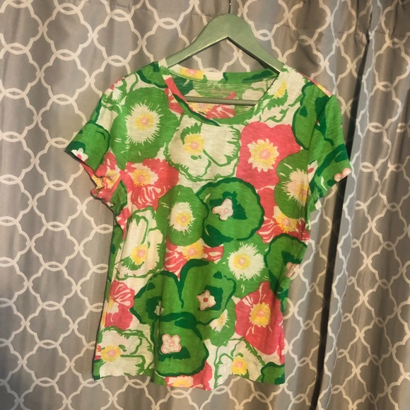 Lilly Pulitzer T crew cherry begonia M. NWOT - Picture 1 of 3